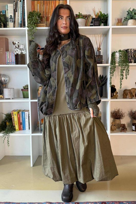 Paloma Pouf Layering Dress Olive